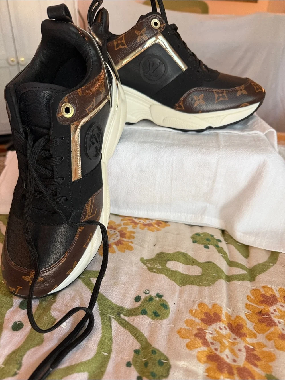 Louis Vuitton Black & Brown Monogram Women’s Sneakers